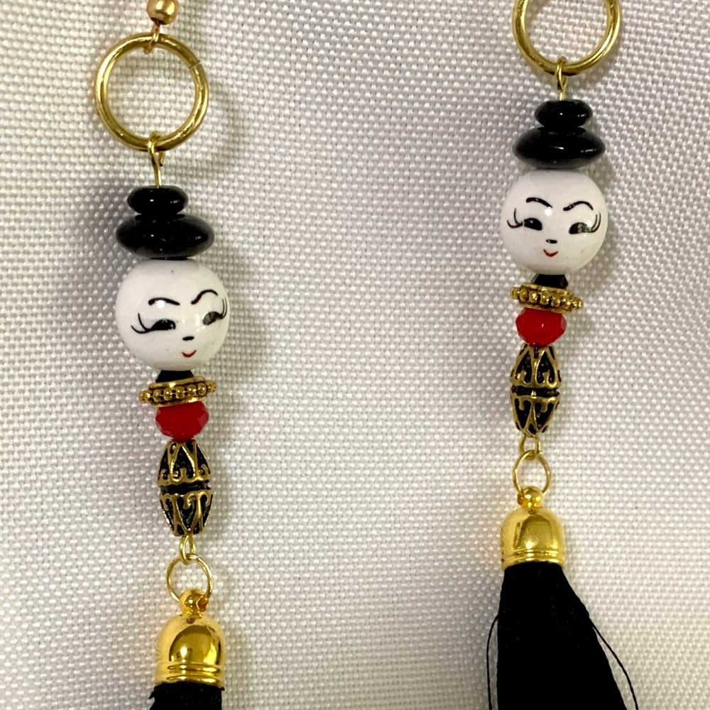 Colorful Tassel Girl Earrings - Picture 2 of 4